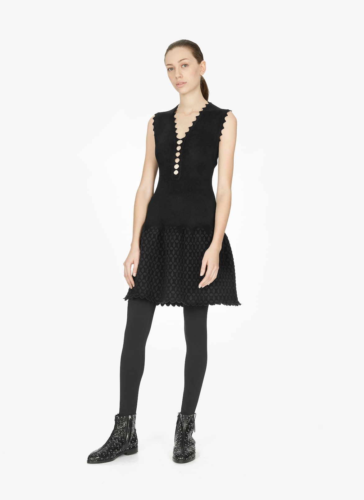 Scalloped Dress ALAÏA BLACK SCALLOPED DRESS